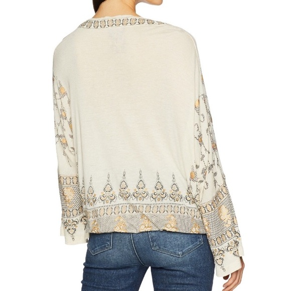 Free People S/P long sleeve blouse neutral cream - Picture 8 of 8
